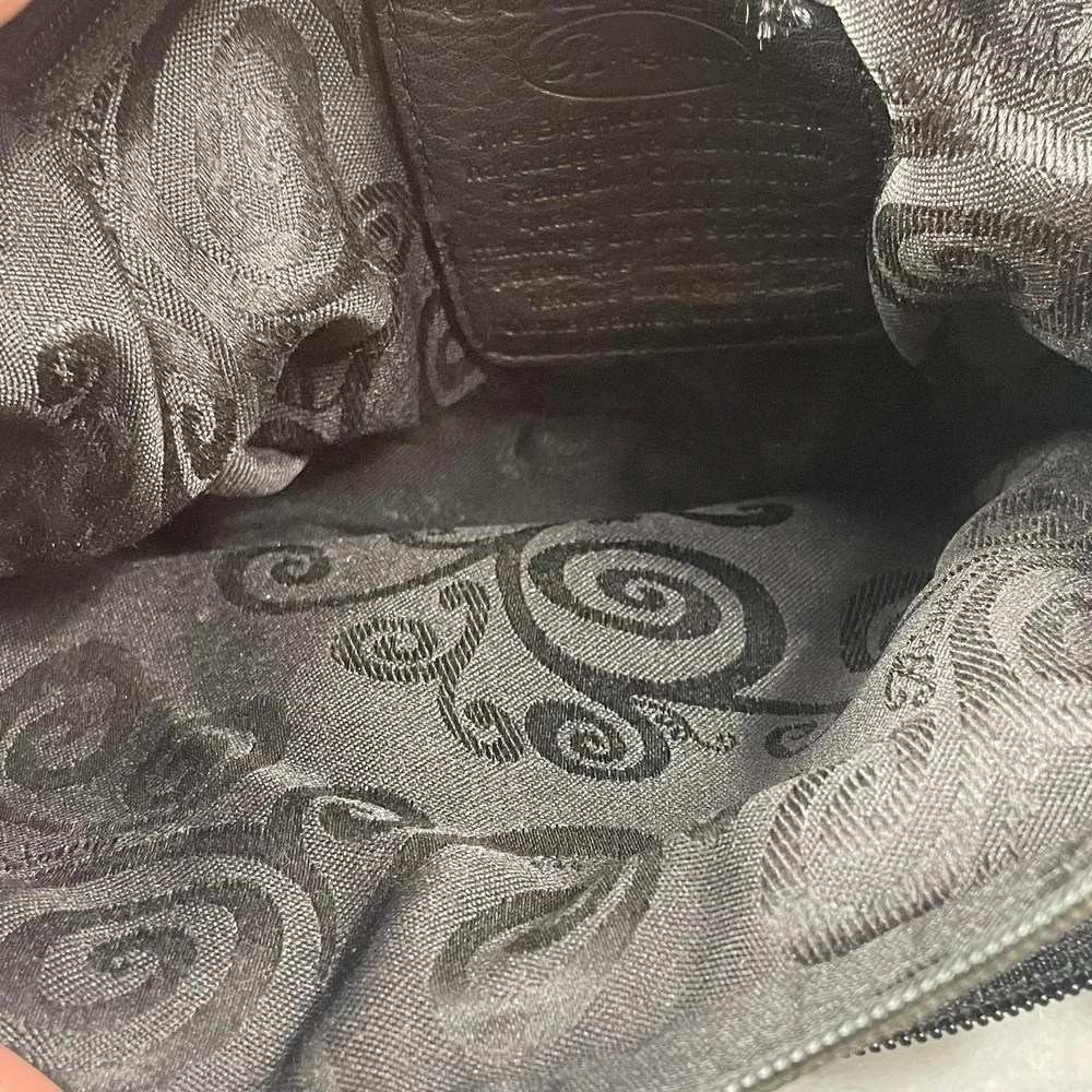 VTG Brighton Shoulder Bag Black Leather Croc Pockets Adjustable Retro Purse Y2K - Picture 16 of 16